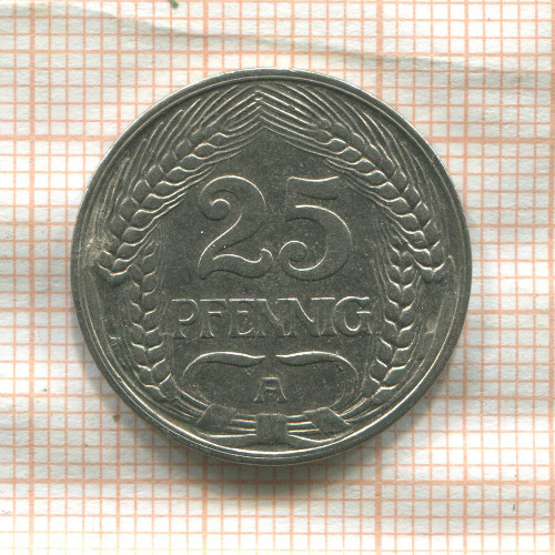 25 пфеннигов. Германия 1910г
