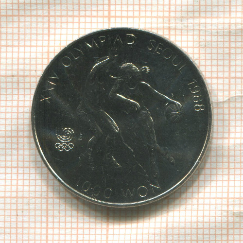1000 вон. Южная Корея 1986г