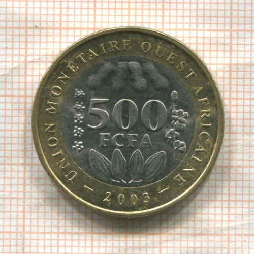 500 франков. Западная Африка 2003г