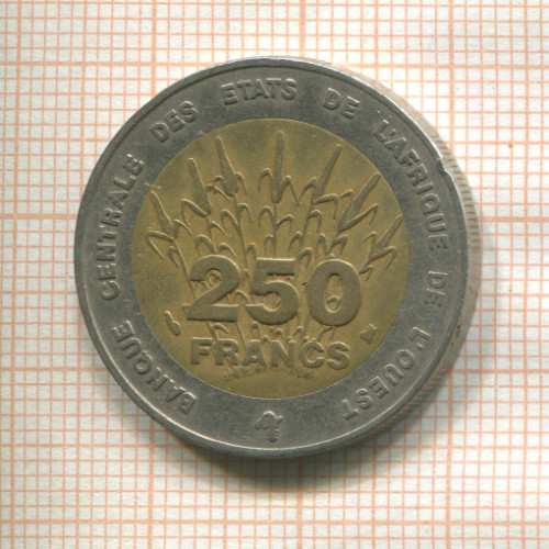 250 франков. Западная Африка 1996г