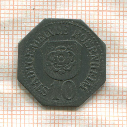 Нотгельд 10 пфеннигов. Германия. Розенхайм