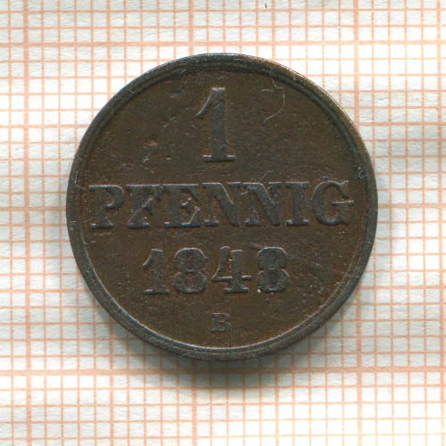1 пфенниг. Ганновер 1848г