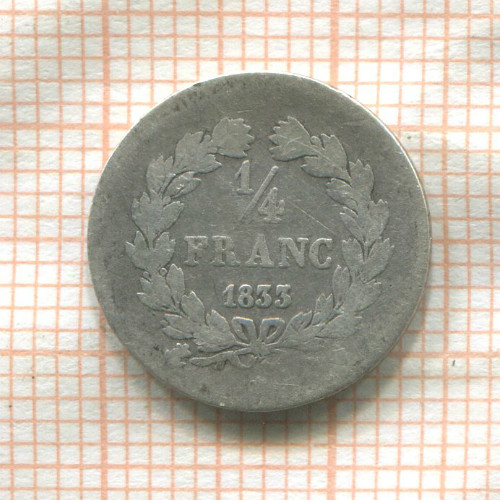 1/4 франка. Франция 1833г