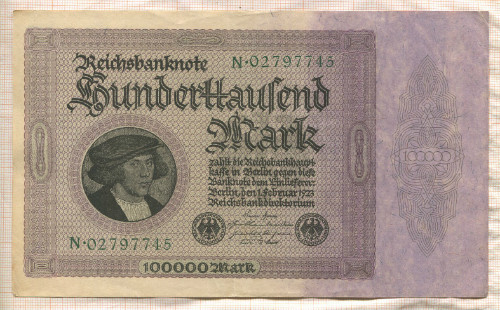 100000 марок. Германия 1923г