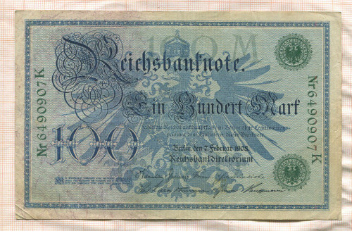 100 марок. Германия 1908г