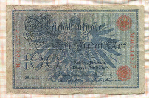100 марок. Германия 1908г