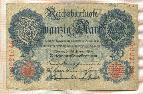 20 марок. Германия 1914г