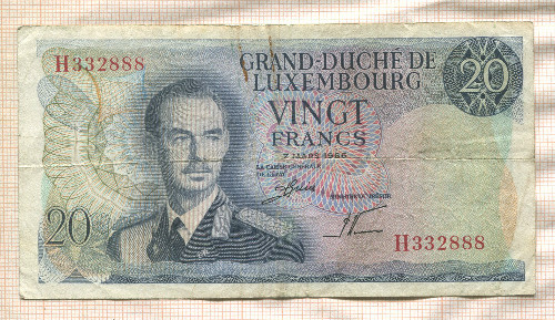 20 франков. Люксембург 1966г