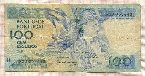 100 эскудо. Португалия 1988г