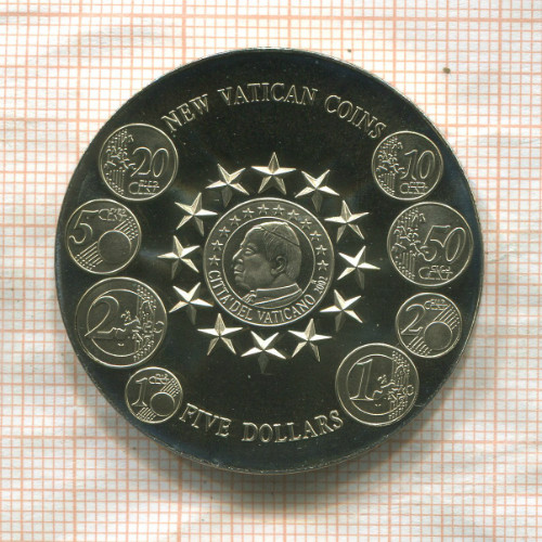 5 долларов. Либерия 2004г