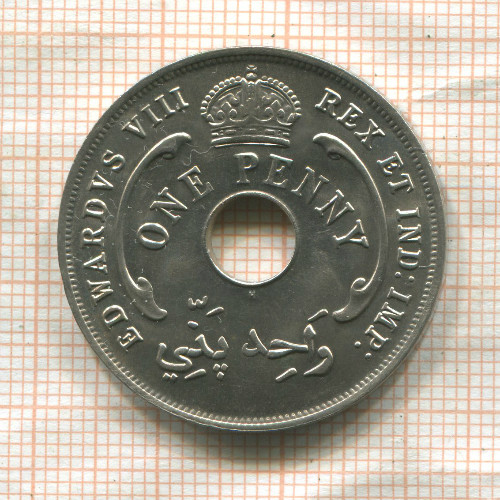 1 пенни. Британская Западная Африка 1936г