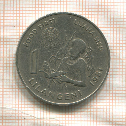 1 лилангени. Свазиленд. F.A.O. 1981г