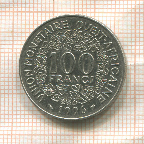 100 франков. Западная Африка 1996г