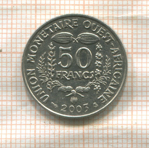50 франков. Западная Африка 2003г