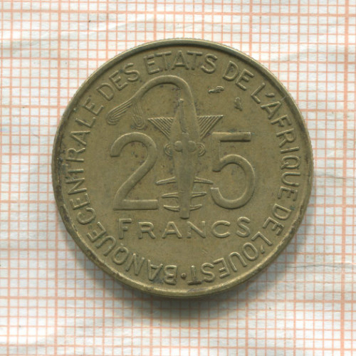 25 франков. Западная Африка 1972г