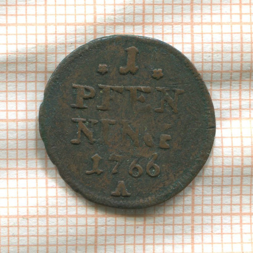 1 пфеннинг. Бавария 1766г
