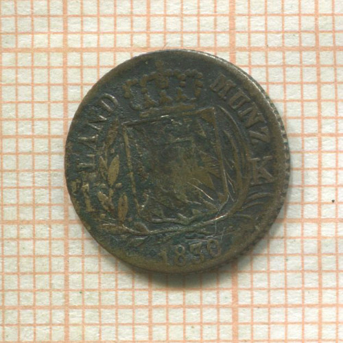 1 крейцер. Бавария 1830г