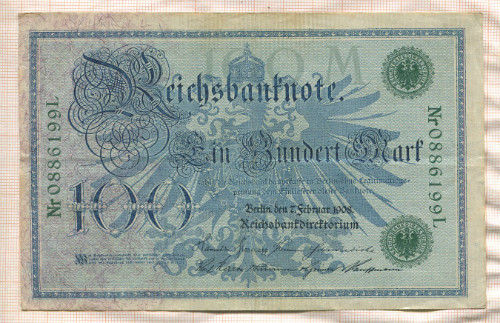 100 марок. Германия 1908г