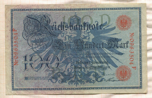 100 марок. Германия 1908г