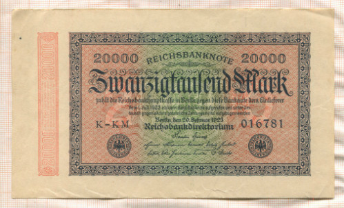 20000 марок. Германия 1923г
