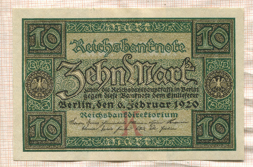 10 марок. Германия 1920г