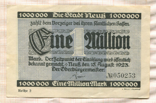1000000 марок. Германия 1923г