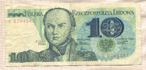 10 злотых. Польша 1982г