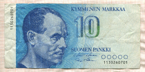 10 марок. Финляндия 1986г