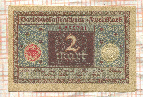 2 марки. Германия 1920г