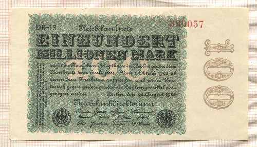 100000000 марок. Германия 1923г