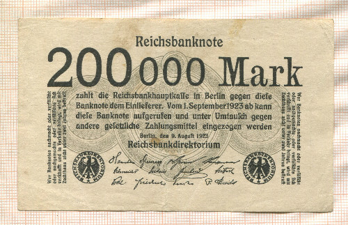 200000 марок. Германия 1923г