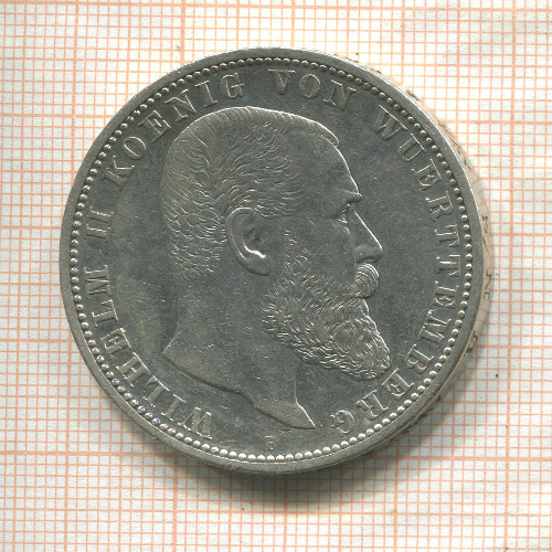 5 марок. Вюртемберг 1904г