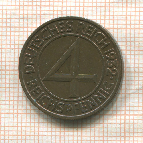 4 пфеннига. Германия 1932г