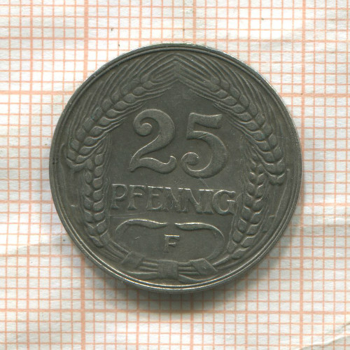 25 пфеннигов. Германия 1909г