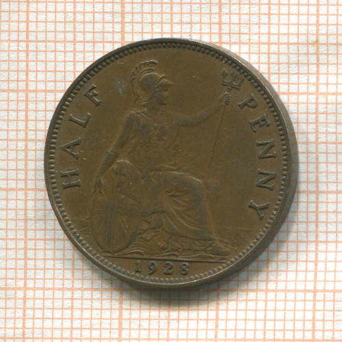 1/2 пенни. Великобритания 1928г