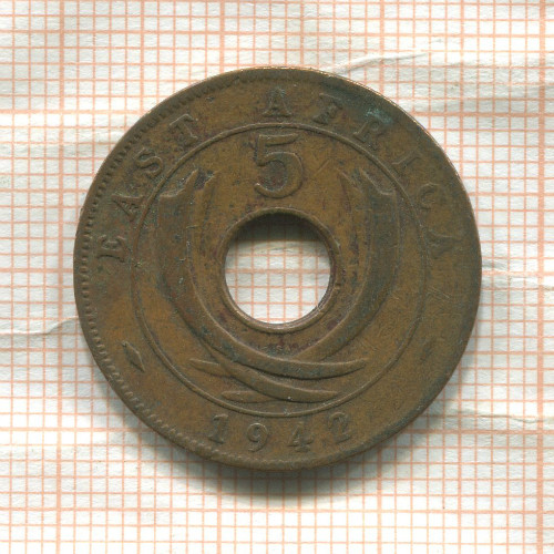 5 центов. Восточная Африка 1942г