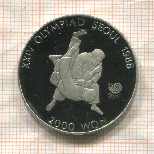 2000 вон. Южная Корея. ПРУФ 1987г
