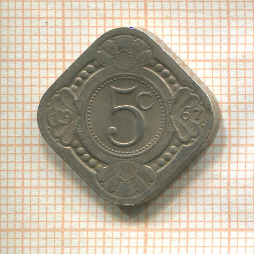 5 центов. Нидерландские Антильские острова 1967г