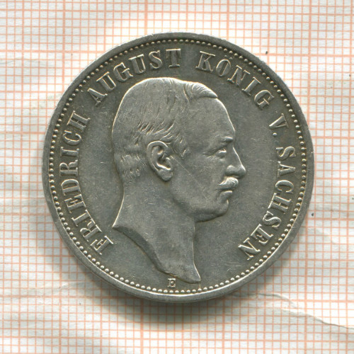 3 марки. Саксония 1909г