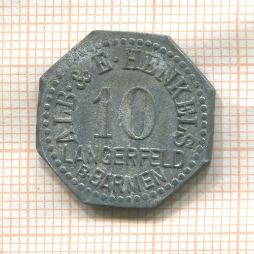 Нотгельд. 10 пфеннигов. Германия. Бармен