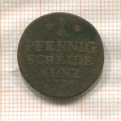 1 пфенниг. Саксен-Кобург-Заальфельд 1770г