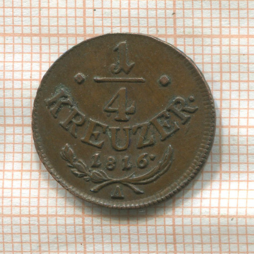 1/4 крейцера. Австрия 1816г