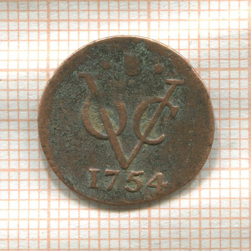 1/2 дуита. Нидерландская Индия 1754г