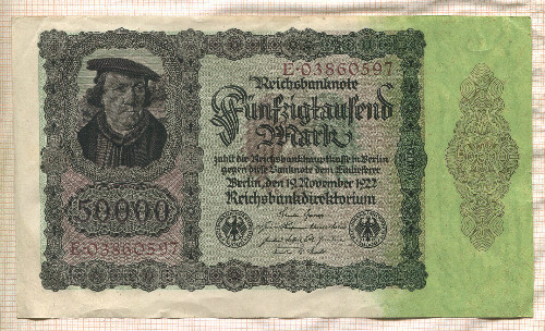 50000 марок. Германия 1922г