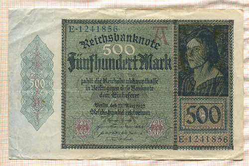 500 марок. Германия 1922г