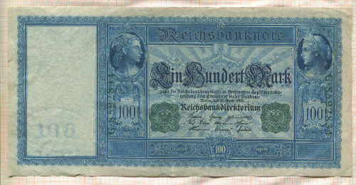 100 марок. Германия 1910г
