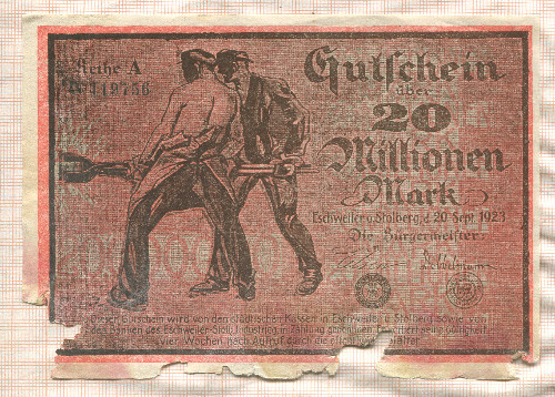 20000000 марок. Германия 1923г