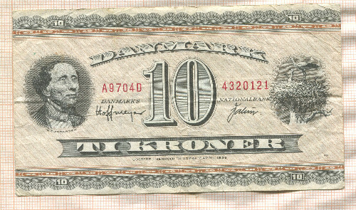 10 крон. Дания 1936г