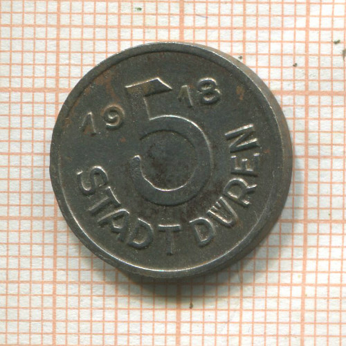 Нотгельд. 5 пфеннигов. Германия. Дюрен