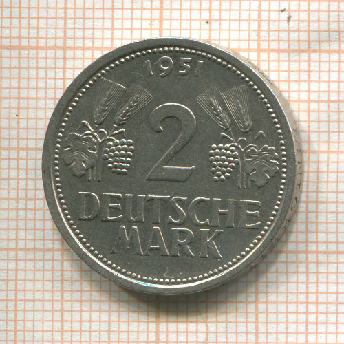 2 марки. Германия 1951г